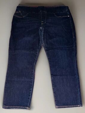 Rock & Republic Denim Pull-On Women's Jeans Dark Blue Solid Back Pocket